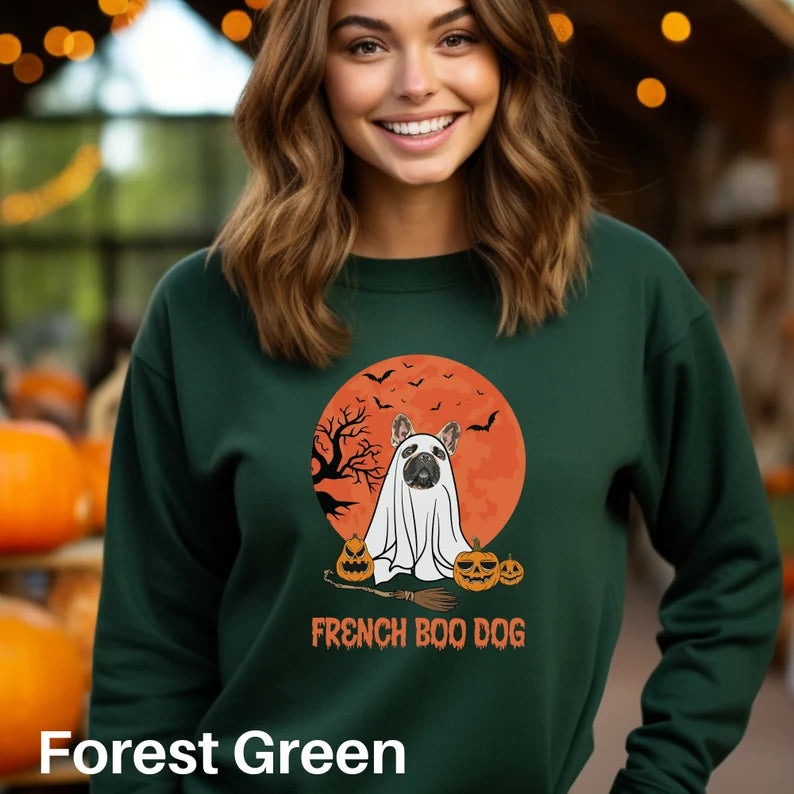 Customize French Bulldog Sweatshirt, Frenchie Halloween Sweater