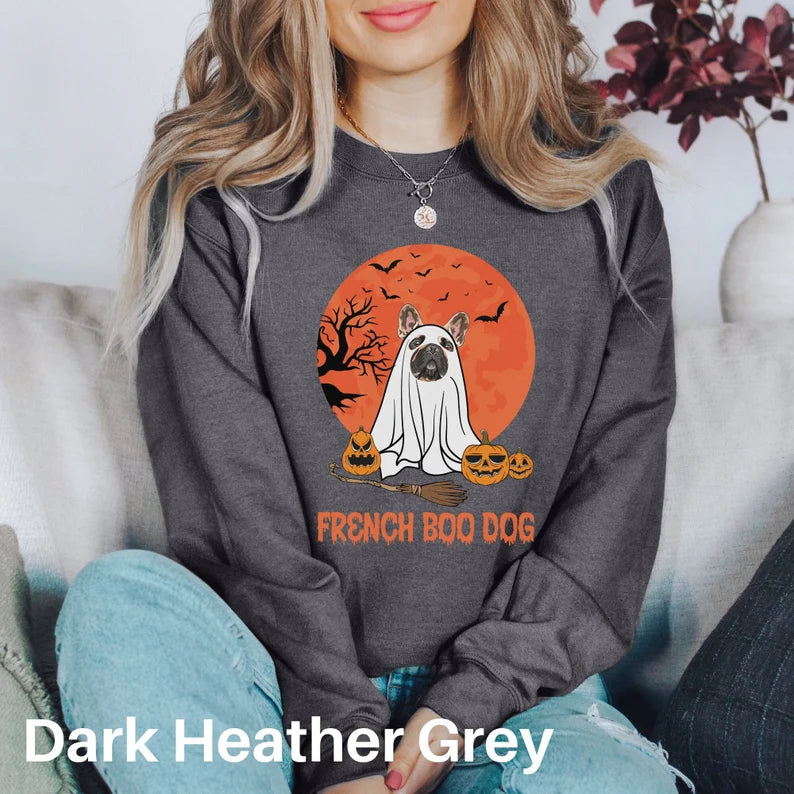 Customize French Bulldog Sweatshirt, Frenchie Halloween Sweater