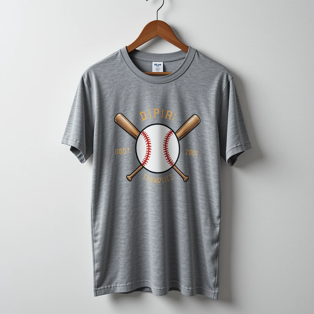 Customized Curve Bat Baseball Graphic T-Shirt