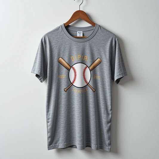Customized Curve Bat Baseball Graphic T-Shirt