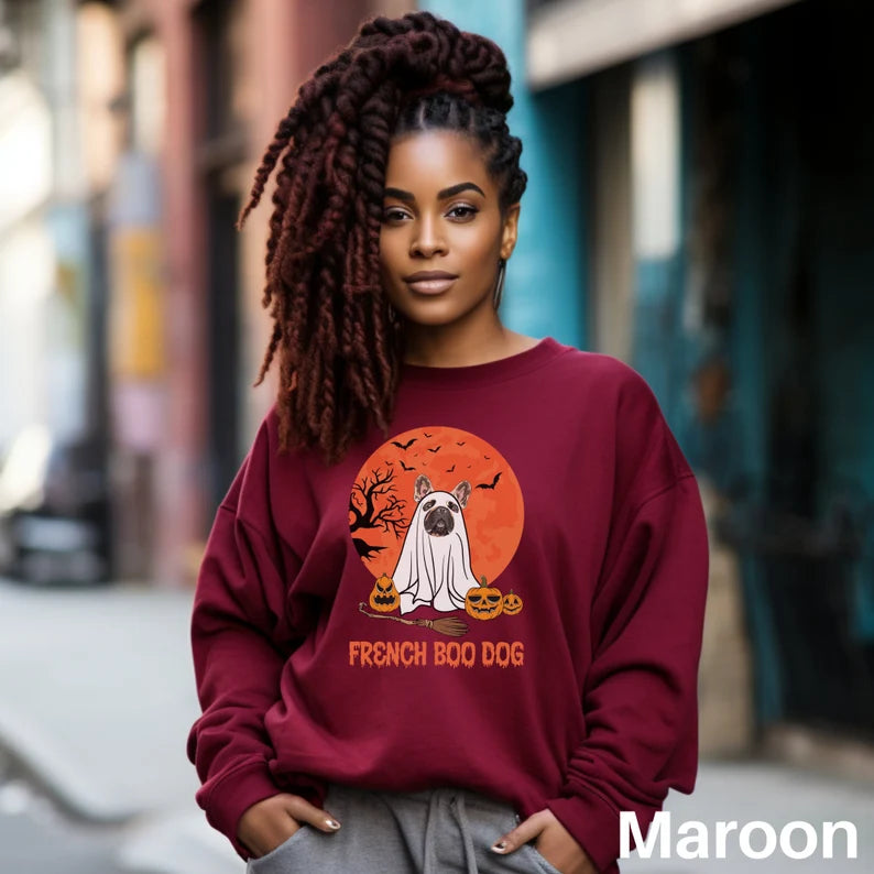 Customize French Bulldog Sweatshirt, Frenchie Halloween Sweater
