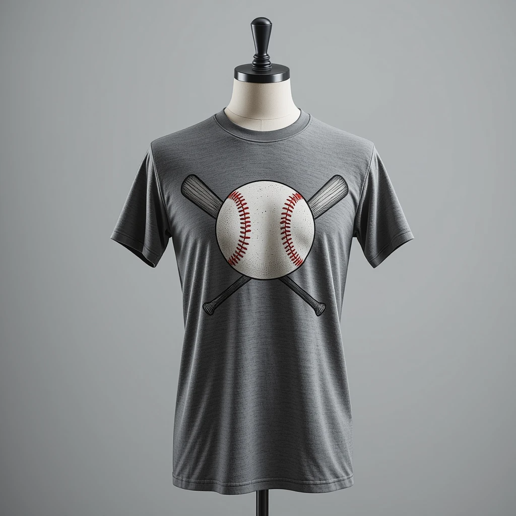 Customized Curve Bat Baseball Graphic T-Shirt